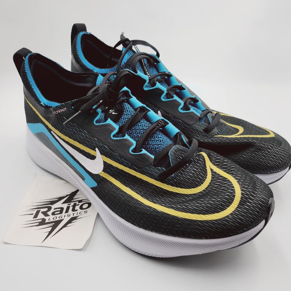 Mens Size 11 Nike Road Running Shoes Zoom Fly 4 Black Grey Chlorine CT2392-003